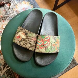 RARE Gucci Tian Bloom Flora Bird Slides Sandals